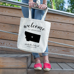 Tote Bag Bienvenue au Montana Mariage de silhouette d'éta