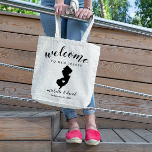 Tote Bag Bienvenue au New Jersey   Mariage de silhouette d'