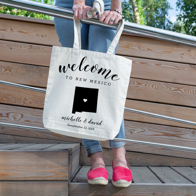 Tote Bag Bienvenue au Nouveau-Mexique | Mariage de silhouet (Créateur téléchargé)