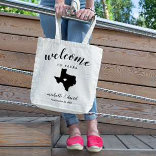 Tote Bag Bienvenue au Texas Mariage de silhouette d'état