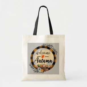 Tote Bag Bienvenue Automne Citrouille Vintage