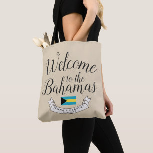 Tote Bag Bienvenue aux Bahamas Personnalisation du mariag