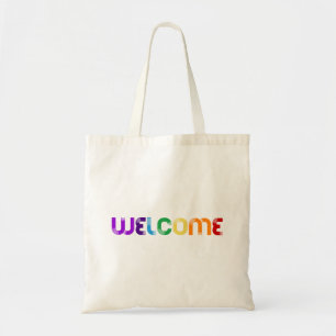 Tote Bag Bienvenue drapeau arc-en-ciel LGBT