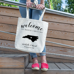 Tote Bag Bienvenue en Caroline du Nord Mariage Silhouette