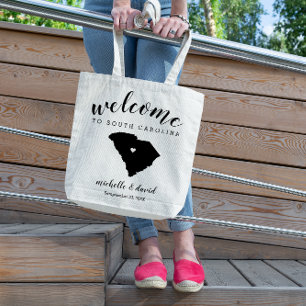Tote Bag Bienvenue en Caroline du Sud Mariage de la Silhoue
