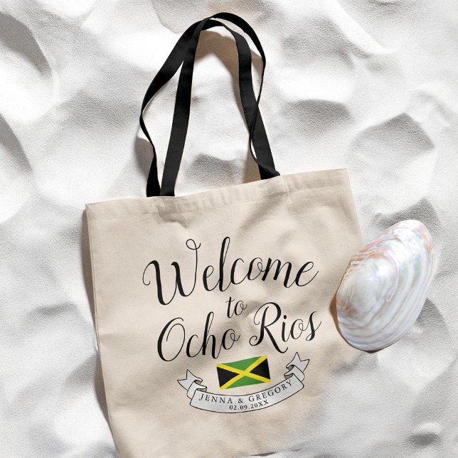 Tote Bag Bienvenue en Jamaïque | Personnalisation du mariag (Créateur téléchargé)