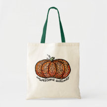 Bienvenue filigrane citrouille d'automne