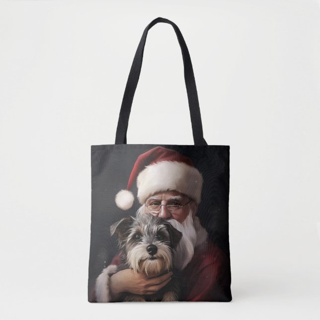 Tote Bag Biewer Terrier Avec Noël Festif Du Père Noël (Devant)