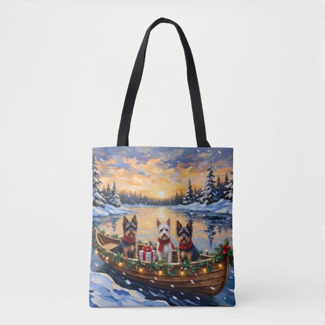 Tote Bag Biewer Terrier Noël Bateau Vacances (Devant)
