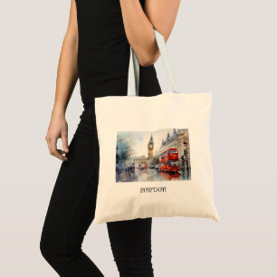 Tote Bag Big Ben et bus rouges à Londres