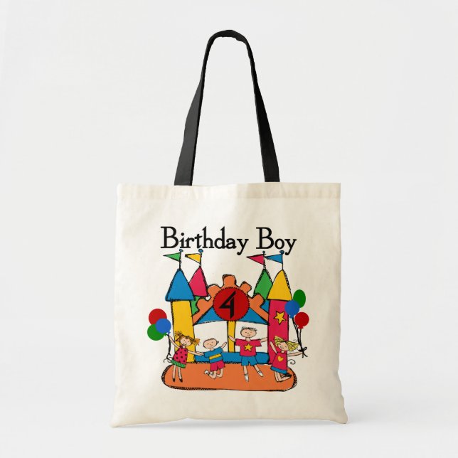 Tote Bag Big Bounce Boy 4th Birthday Tshirts et cadeaux (Devant)
