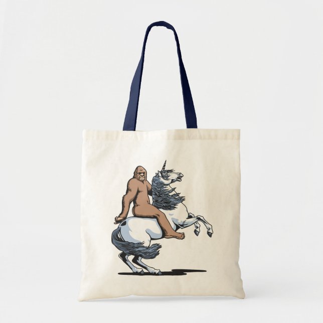 Tote Bag Bigfoot montant une licorne (Devant)
