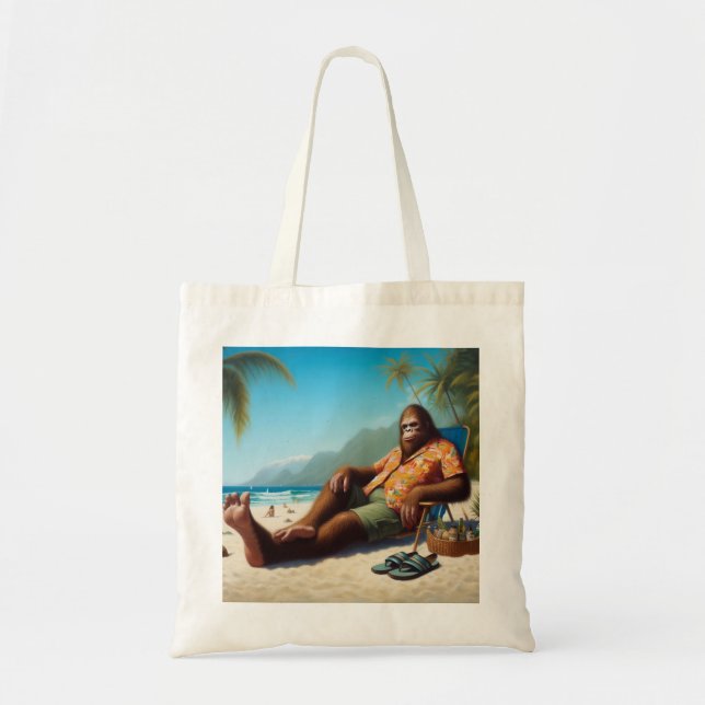 Tote Bag Bigfoot sur la plage (Devant)
