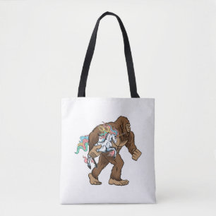 Tote Bag Bigfoot transportant Unicorn Drôle Cadeaux Sasquat