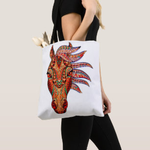 Tote Bag Bijou de cheval mosaïque coloré cowgirl équestre