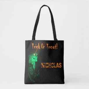 Tote Bag Biker Billy Halloween Black/Orange Tricoter Ou Tra