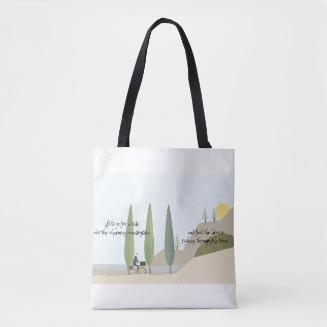Tote Bag Biking through the countryside poetry (Devant)