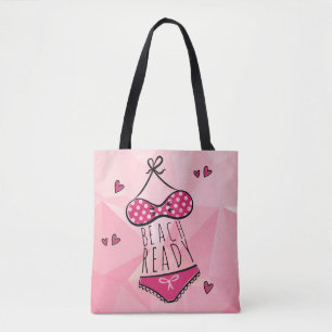 Tote Bag Bikini Plage prêt fille rose