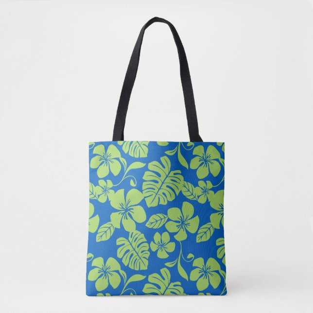 TOTE BAG BIKINI ROSE (BLEU/VERT) (Devant)
