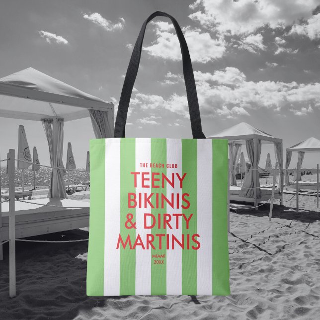 Tote Bag Bikinis adolescent et martinis salé Le Beach Club (Créateur téléchargé)