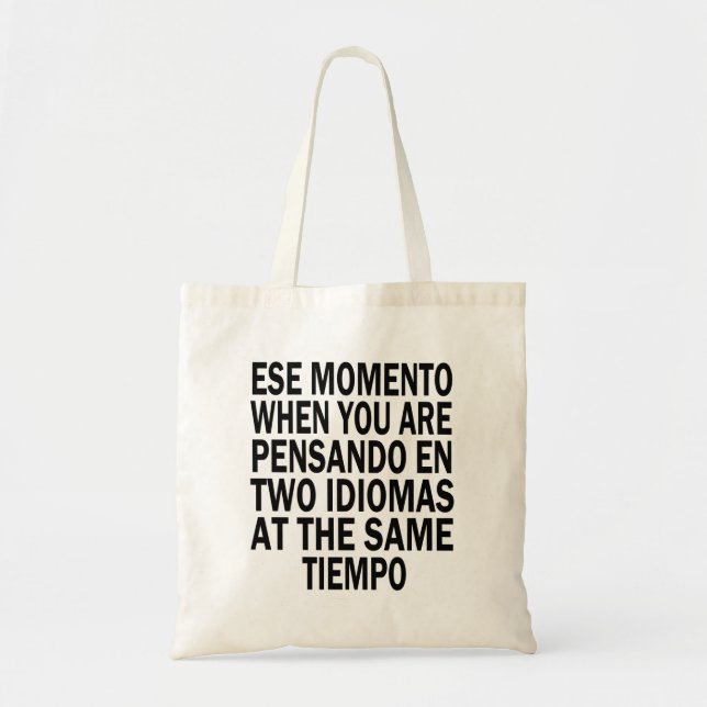 Tote Bag Bilingue Espagnol Anglais Moyen Fourre-tout Réguli (Devant)
