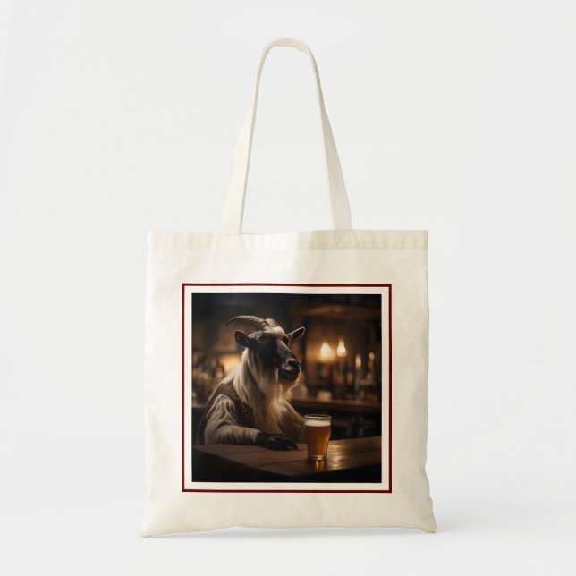 Tote Bag Billy the Kid : Une chèvre entre dans un bar, (Devant)