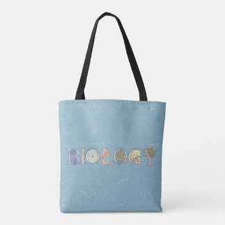 Tote Bag Biologie diagramme et typographie bleu