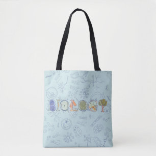 Tote Bag Biologie diagramme typographie motif conception 