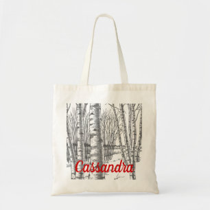Tote Bag Birch Trees en Noël d'hiver Noël Noël Noël