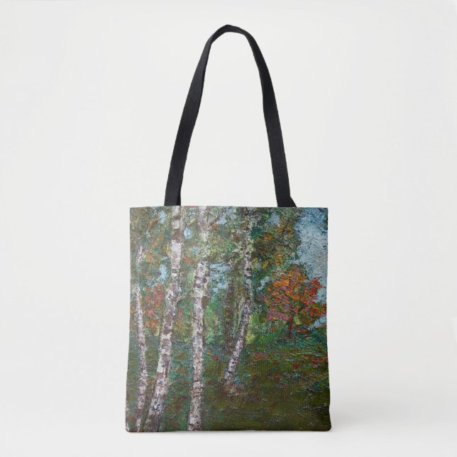 Tote Bag Birch Trees (par Kimon Loghi) (Devant)