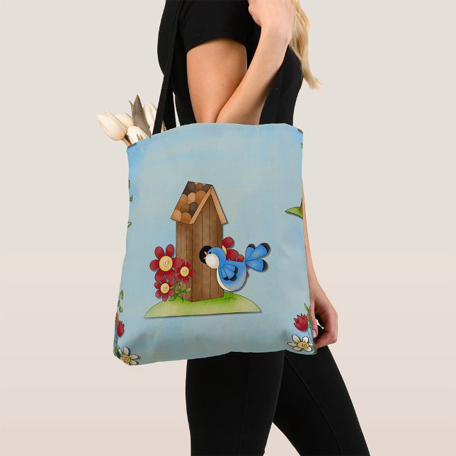 Tote Bag Bird Blue Bird (Créateur téléchargé)