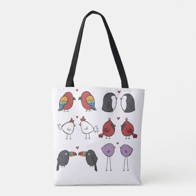 Tote Bag Birds In Love  (Dos)