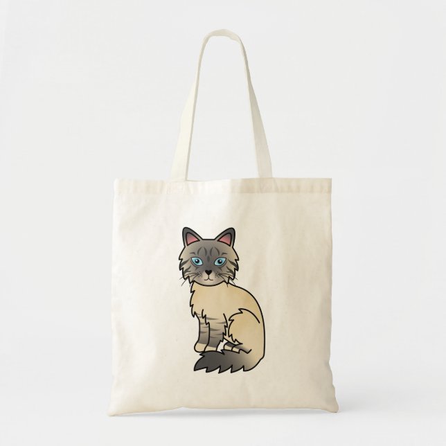 Tote Bag Birman / Ragdoll Chat Tigré Argenté (Devant)