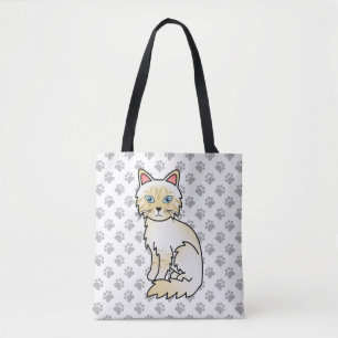Tote Bag Birman / Ragdoll tabby crème Point Chats & Pattes 