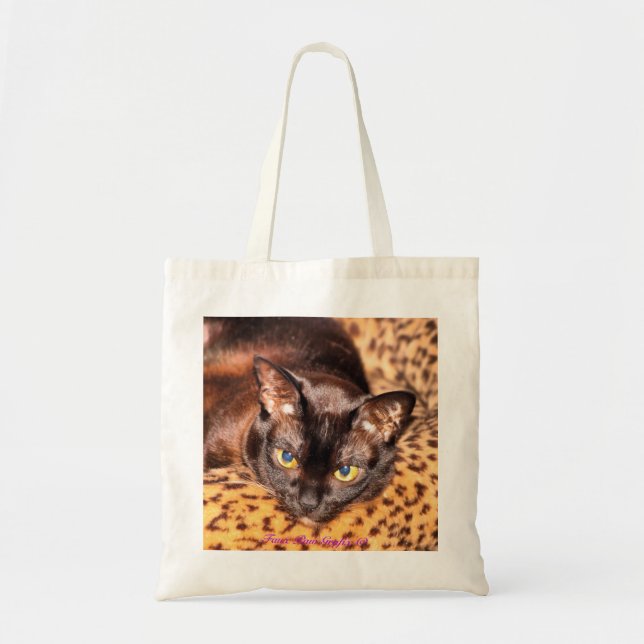 Tote Bag Birman sur le lit de chat de léopard (Devant)