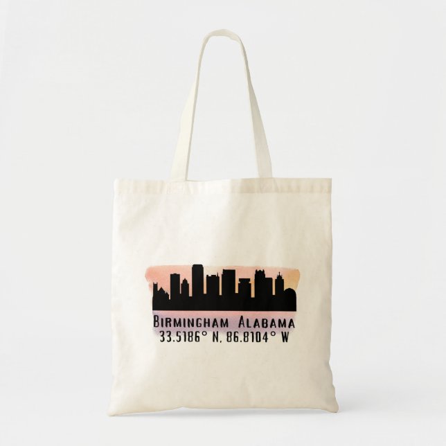 Tote Bag Birmingham AL City Skyline (Devant)