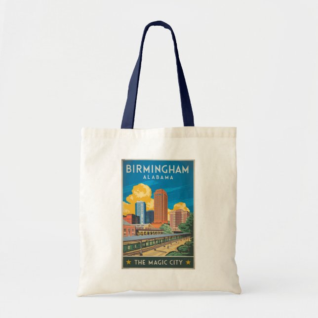 Tote Bag Birmingham Alabama Travel Art Vintage (Devant)