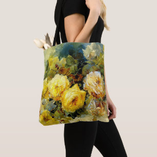 Tote Bag Bischoff - Rose (jaune), peinture d'art,