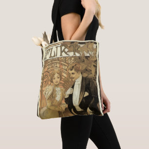 Tote Bag Biscuits Flirt Art Nouveau Vintage, Alphonse Mucha