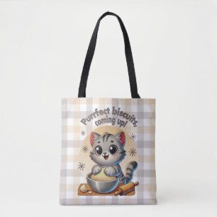 Tote Bag "Biscuits parfaits, en route" Kneading Cat