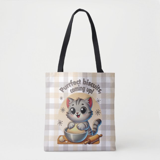 Tote Bag "Biscuits parfaits, en route" Kneading Cat (Devant)