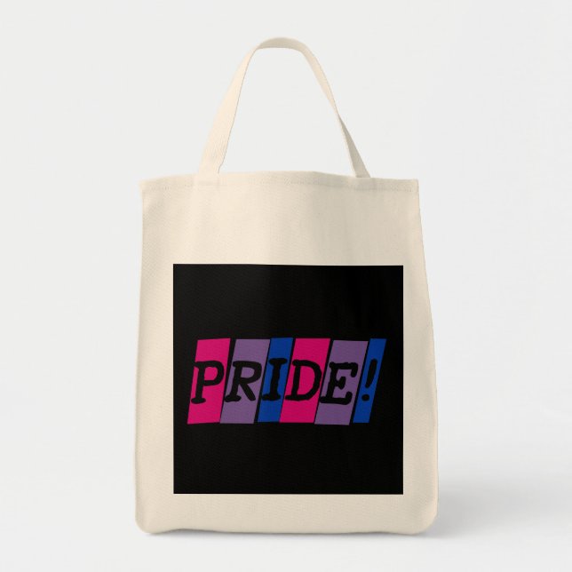 Tote Bag Bisexualité panneau de texte de la fierté (Devant)