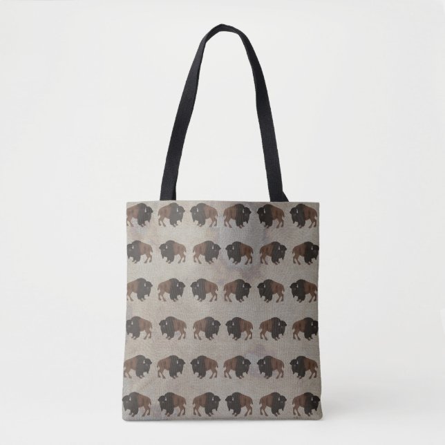 Tote Bag Bison Allover Fourre-tout (Devant)