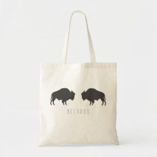 Tote Bag Bison Blanc Bélorussie Belarus Зубр Беларусь Voyag