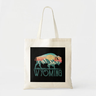 Tote Bag Bison Buffalo Monts Rétro WY Wyoming Long Slee