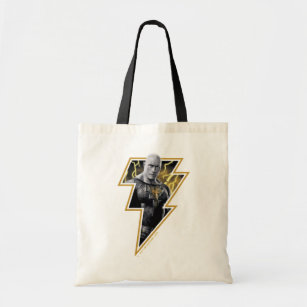 Tote Bag Black Adam Grey et Gold Lightning Graphic