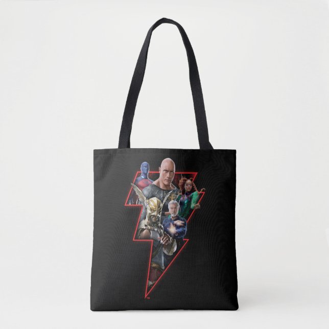 Tote Bag Black Adam Group Lightning Graphic (Devant)