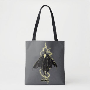 Tote Bag Black Adam Lightning Silhouette Graphic