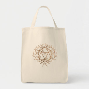 Tote Bag Black and Gold Laurels D20 Dice