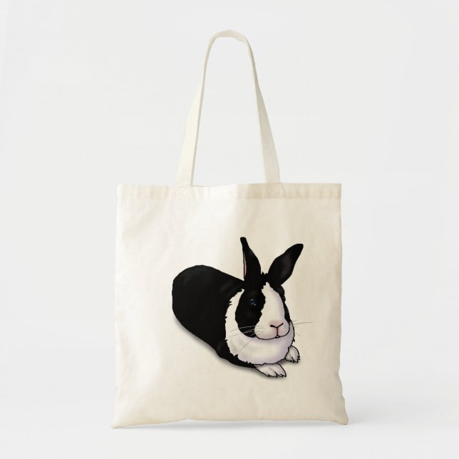 Tote Bag Black and White Rabbit (Devant)